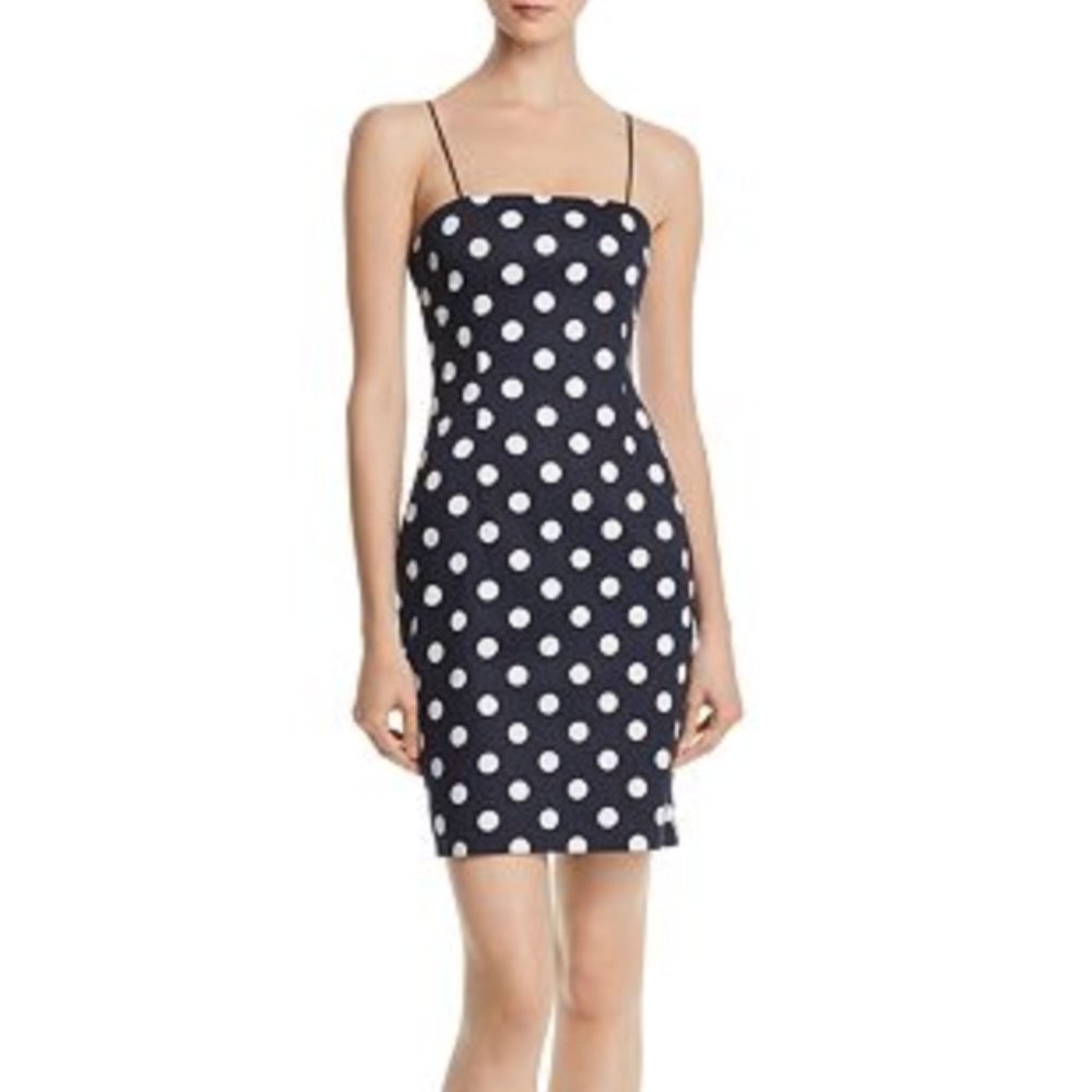 Bloomingdales AQUA Polka Dot Body-Con Dress--M
